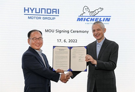 South Korea's Hyundai Motor joint forces with Michelin to develop EV tires